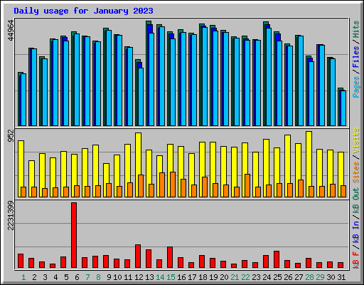 Daily usage for January 2023