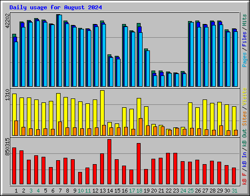 Daily usage for August 2024