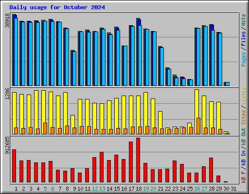 Daily usage for October 2024