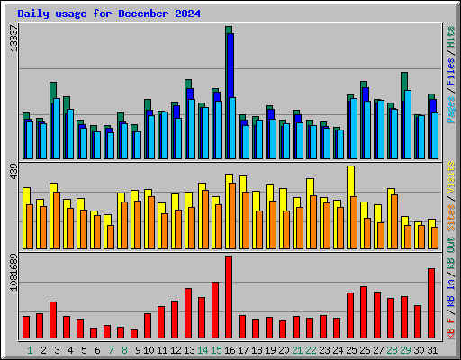 Daily usage for December 2024