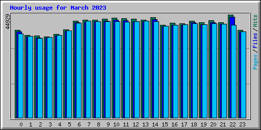 Hourly usage for March 2023