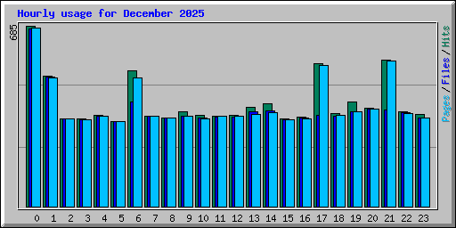 Hourly usage for December 2025